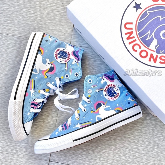 Converse Unicorns Light Blue ChuckTaylors High - Picture 3 of 8